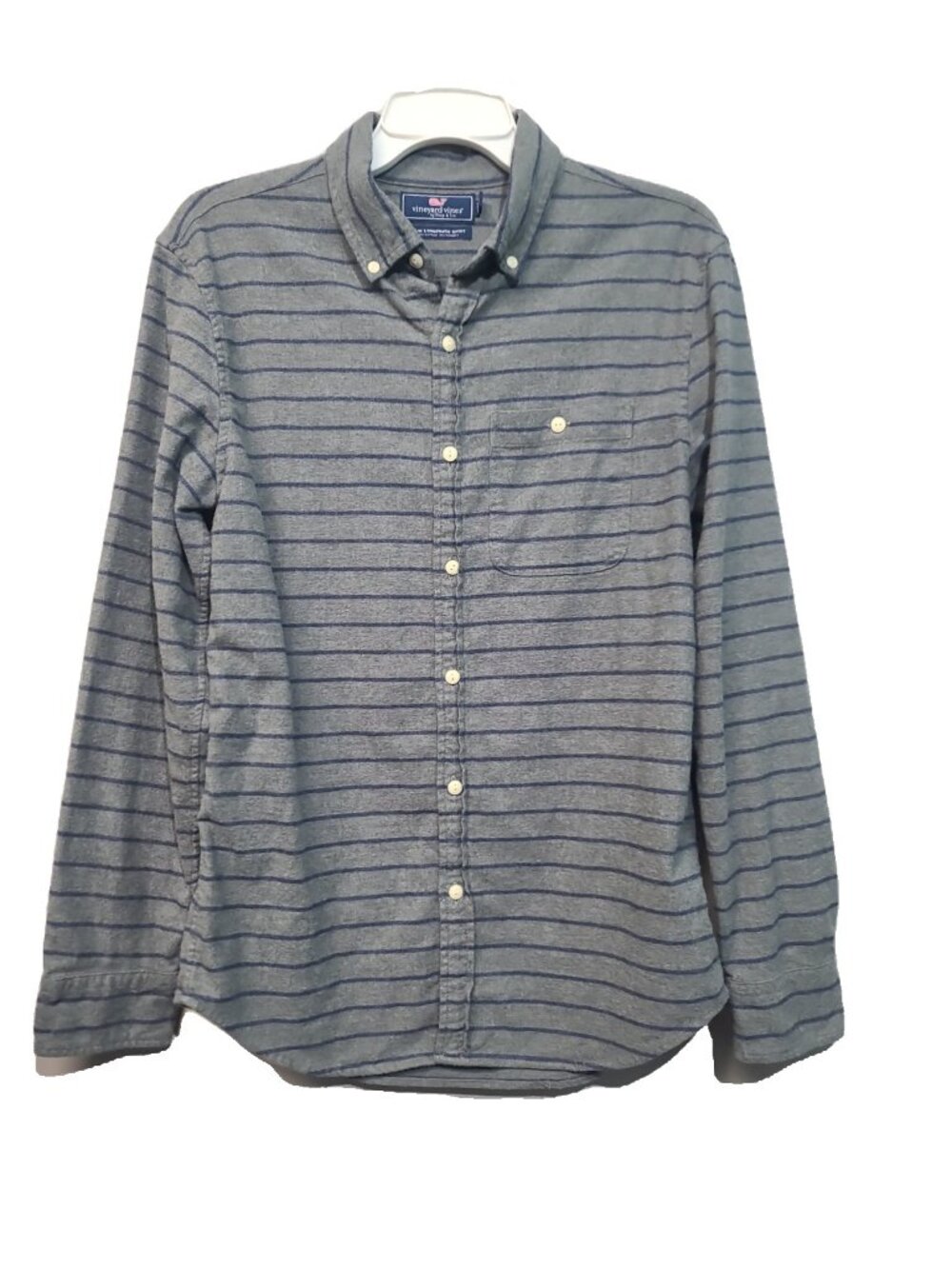 Vineyard Vines Slim Longshore Shirt S Gray Striped